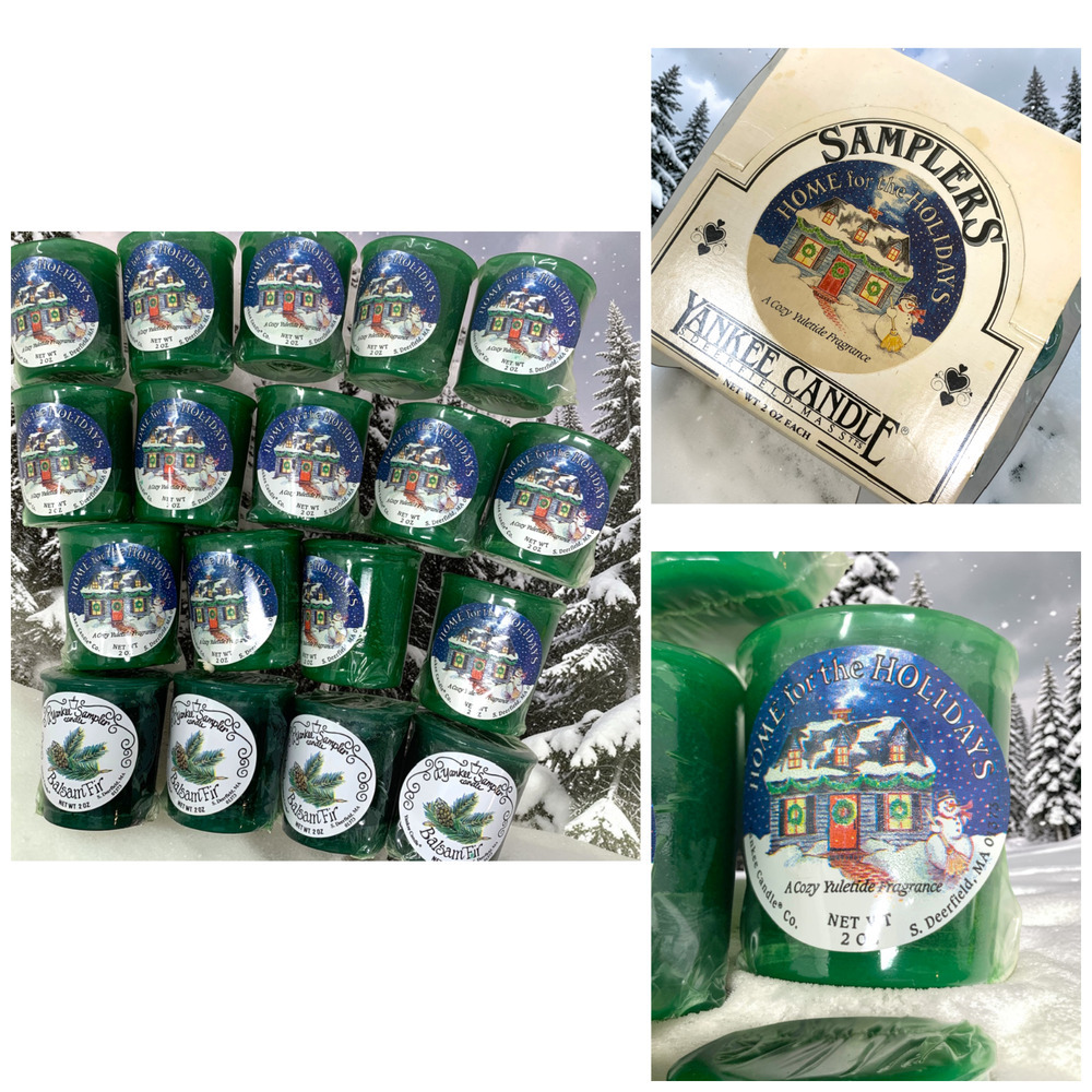 Vtg NEW 1990's Yankee Candle Home For the Holidays Sampler Votive Display Lot 18